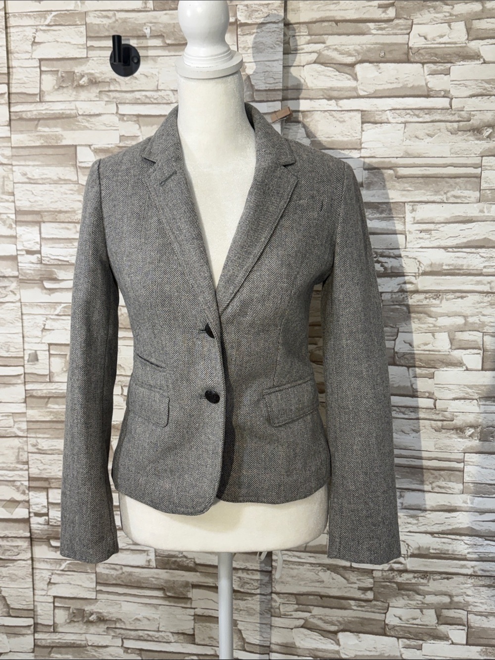 BANANA REPUBLIC Petite 00 Classic Gray Women's Tailored Blazer Jacket